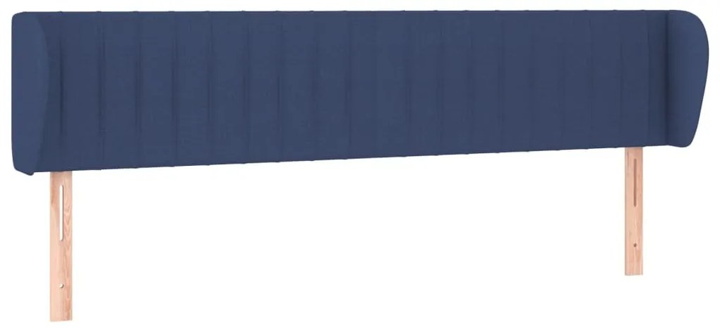 Testiera ad orecchio blu 183x23x78/88 cm in tessuto