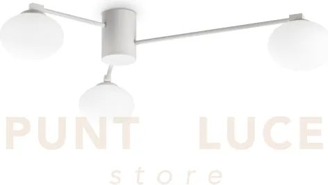 Hermes plafoniera 3 luci attacco g9 bianco lampadine incluse 90cm