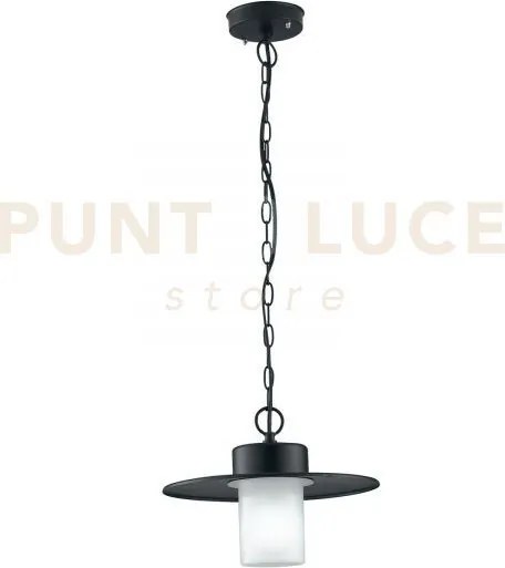 Sospensione york nera 1 luce attacco e27 ip44 30x80cm