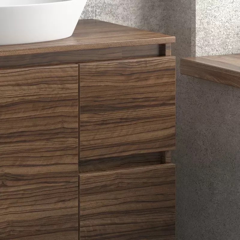 Mobile bagno 100cm sospeso con due cassetti e due ante TOD-100PS - KAMALU