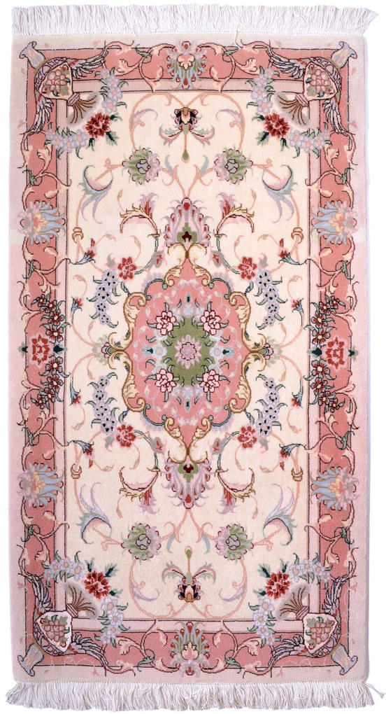 Tabriz Tappeto 130x70 Beige (Iran) Annodato A Mano