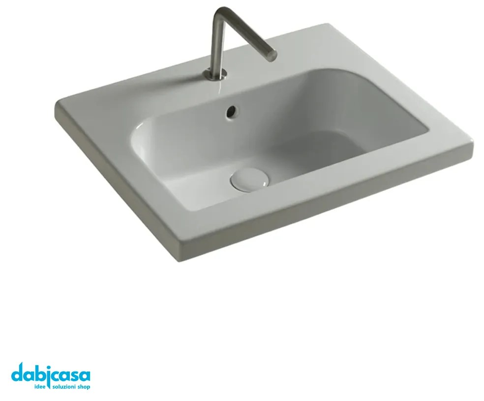 Ceramica Tecla "Mood" Lavabo Da Incasso o Sospeso 45x60 Cm Bianco Lucido