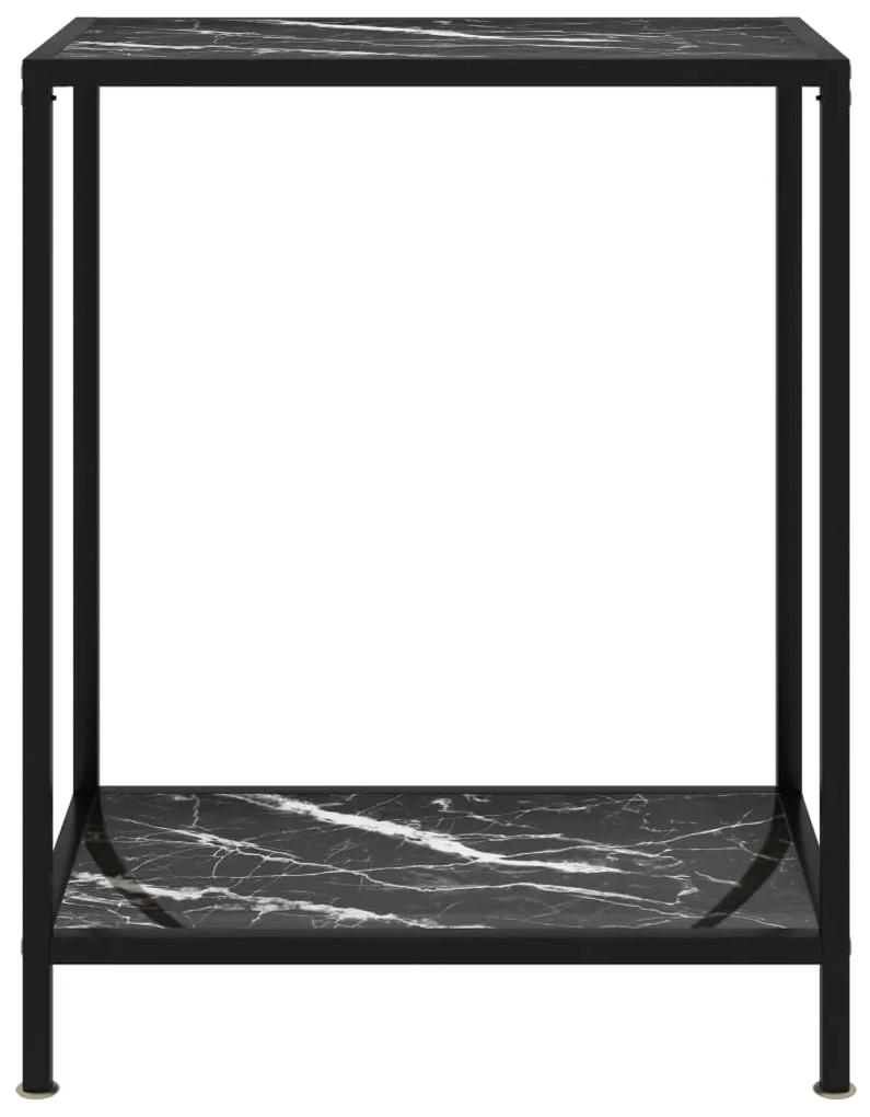 Tavolo consolle nero 60x35x75 cm in vetro temperato