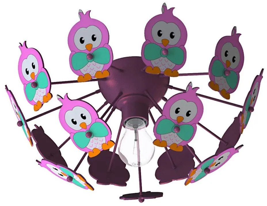 Eglo 95637 - Plafoniera per bambini VIKI 2 1xE27/60W/230V rosa