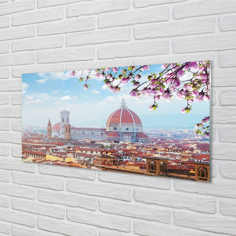 Quadro in vetro Italia cattedrale panorama notte 100x50 cm