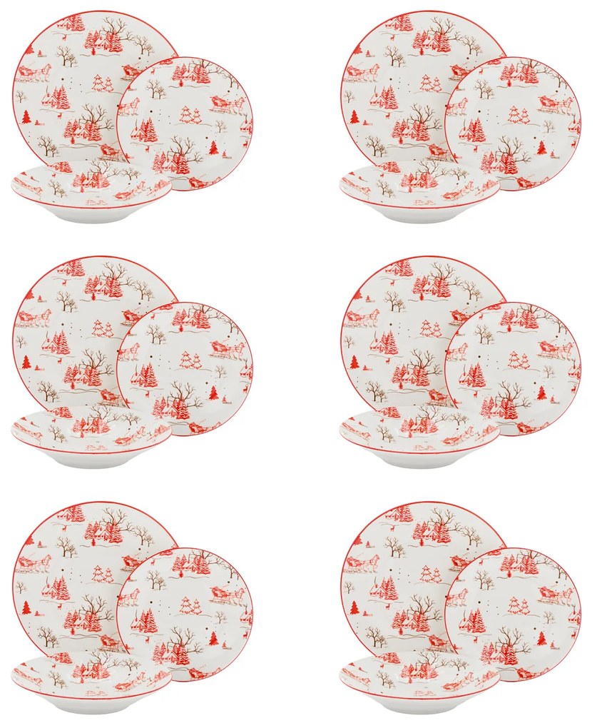 Servizio 18 piatti porcellana Nordic Christmas
