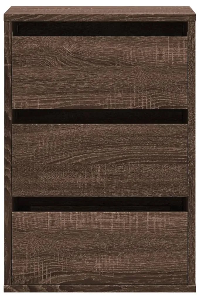 Cassettiera angolo rovere marrone 40x41x58cm legno multistrato