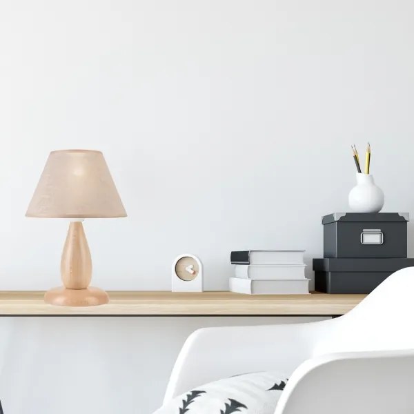 Lampada da tavolo PERA 1xE27/60W/230V beige/faggio