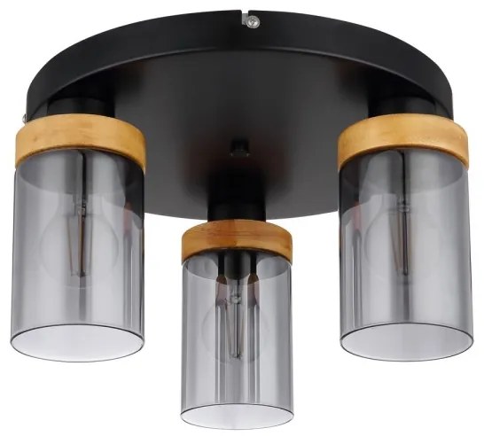 Globo 15557-3D - Lampadario a plafone FINCA 3xE27/40W/230V metallo/legno