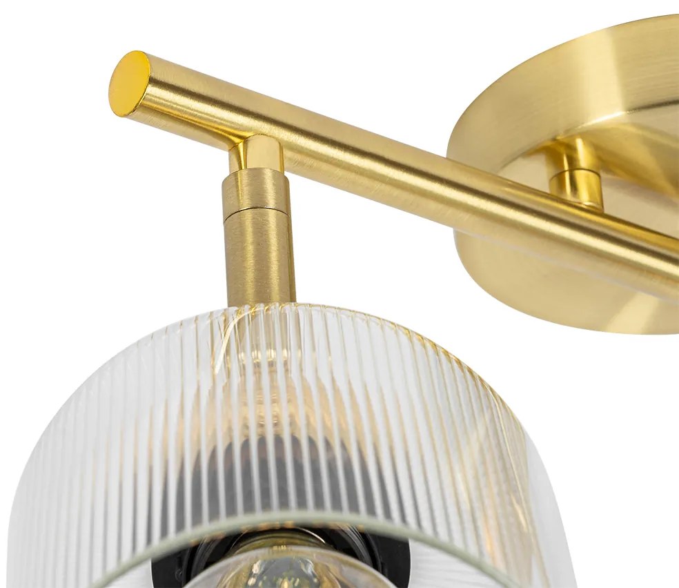 Faretto da soffitto dorato con vetro 2 luci orientabile - Laura