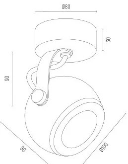 Argon 4902 - Luce Spot KOS PLUS 1xGU10/5W/230V nero/oro