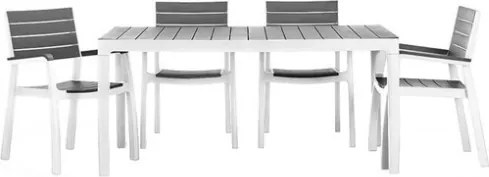 Tavolo Per Esterno In Resina 160x90 Doghe Effetto Legno Harmony Keter Grigio