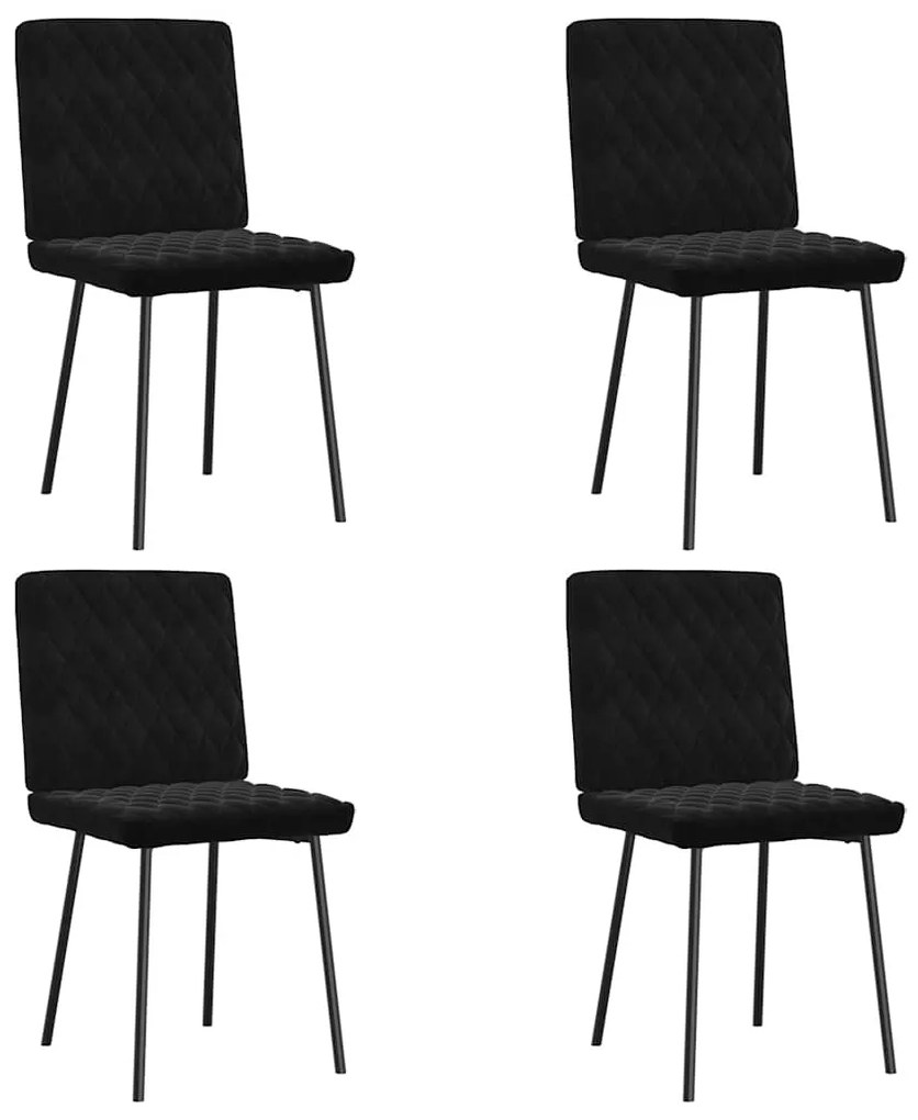 Sedie Da Pranzo 4 Pz Nere İn Velluto /