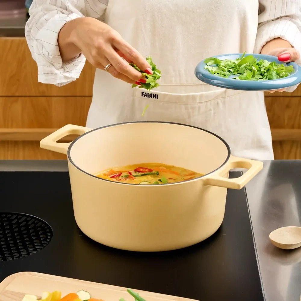 Casseruola in ghisa con coperchio incluso adatta all'induzione 5,5 l Mattia 3.0 – FABINI