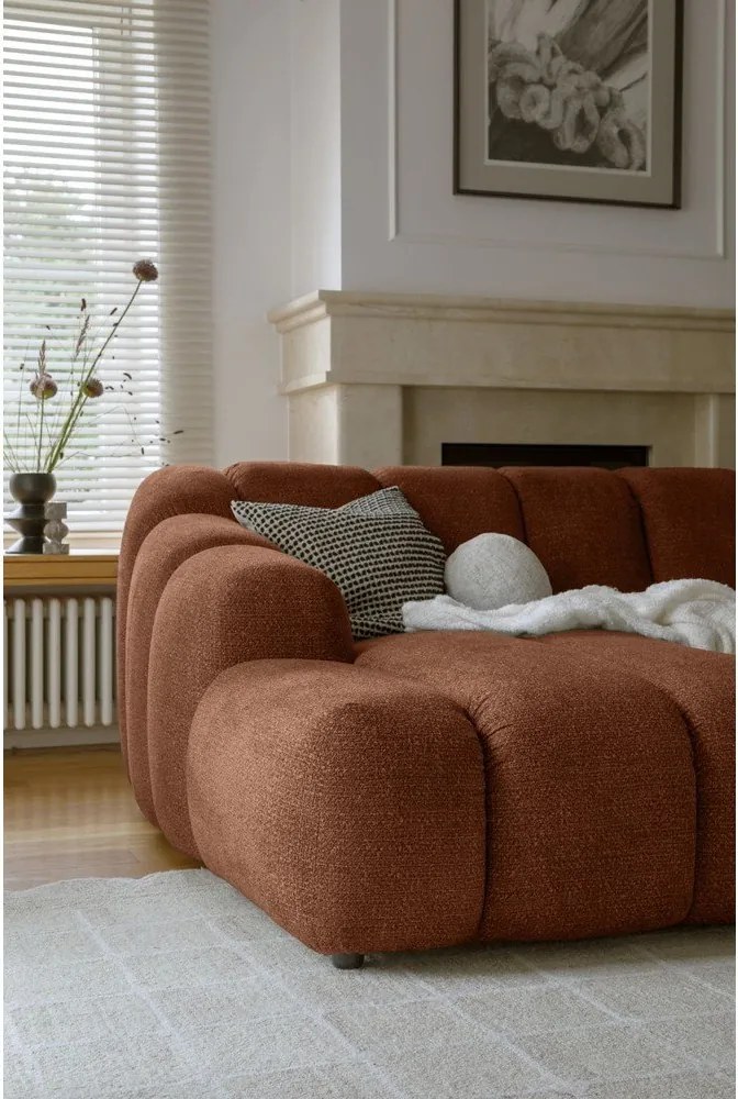 Divano angolare color terracotta (con penisola a sinistra/con chaise lounge) Shell – Miuform