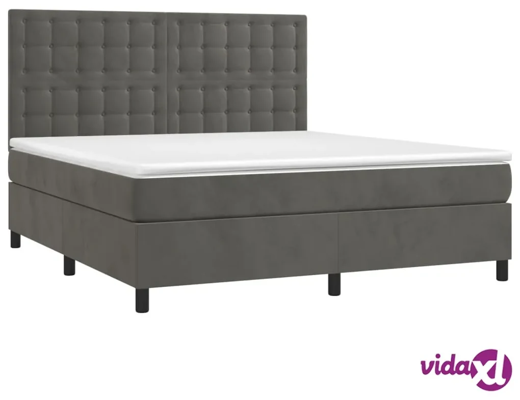 Letto con comodini 160 x 200 cm Con LED Naturale e Antracite - LAONILE