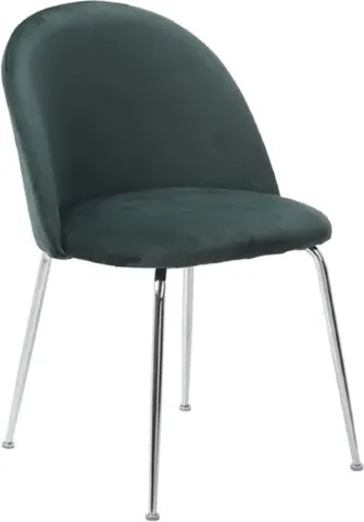 Sedia da pranzo in velluto Verde con gambe in metallo Cromo - PARIS 2 sedie