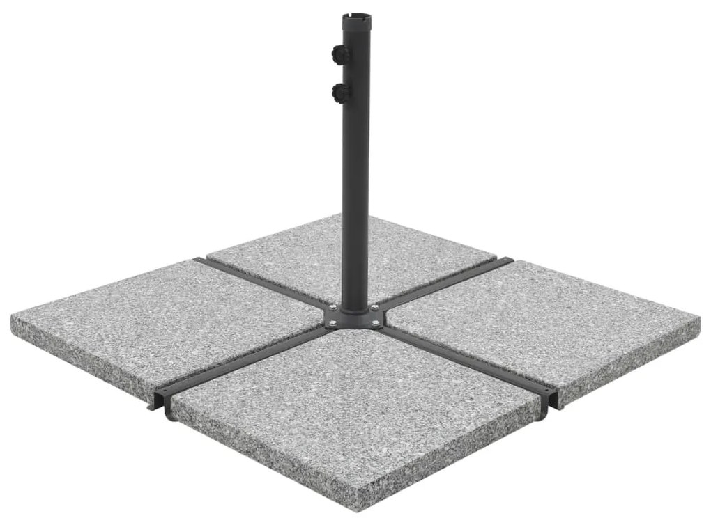 Piastre Per Parasole 4 Pz İn Granito Quadrato 100 Kg Grigio /