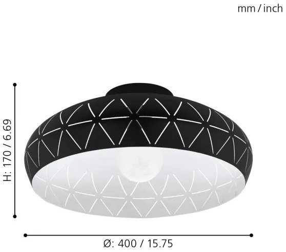 Eglo 98466 - Plafoniera RAMON 1xE27/28W/230V