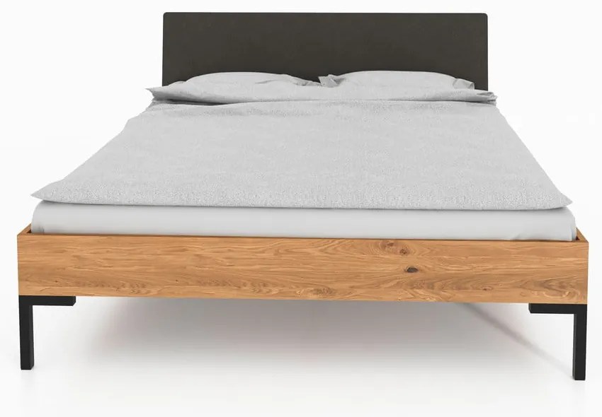 Letto matrimoniale in rovere con testiera imbottita 140x200 cm Abies 1 - The Beds