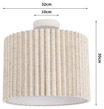 Brilagi - Plafoniera NORDIC WAVE 1xE27/15W/230V Ø 32 cm in lino/bianco