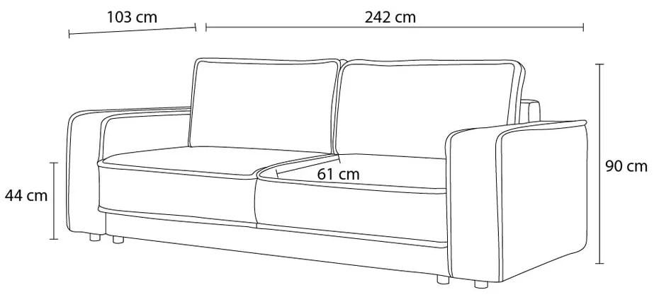 Divano letto grigio chiaro Emile - Bobochic Paris