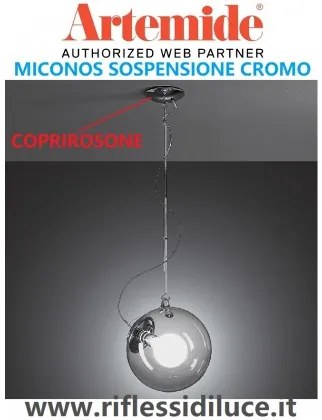 Artemide coprirosone ricambio originale Miconos sospensione cromo