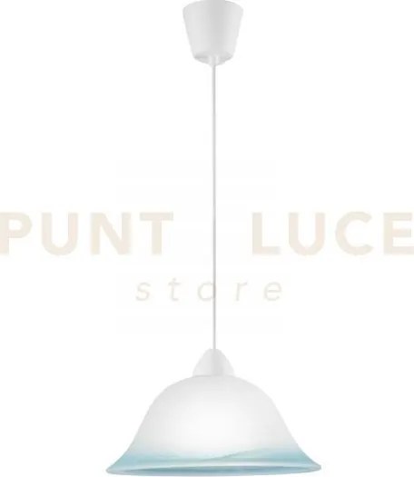 Lampadario a sospensione 700 in vetro campana blu 1 luce attacco e2...