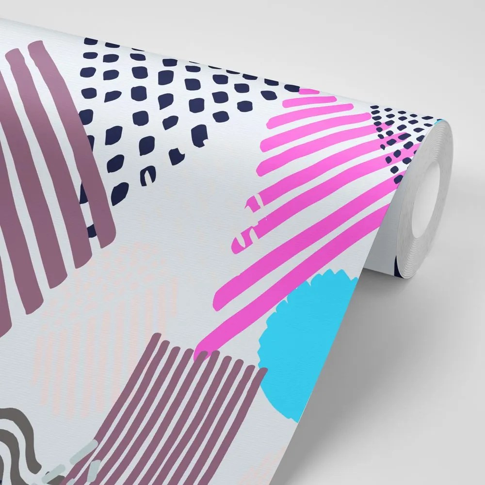Carta da parati autoadesiva – Motivo Memphis in stile pop-art
