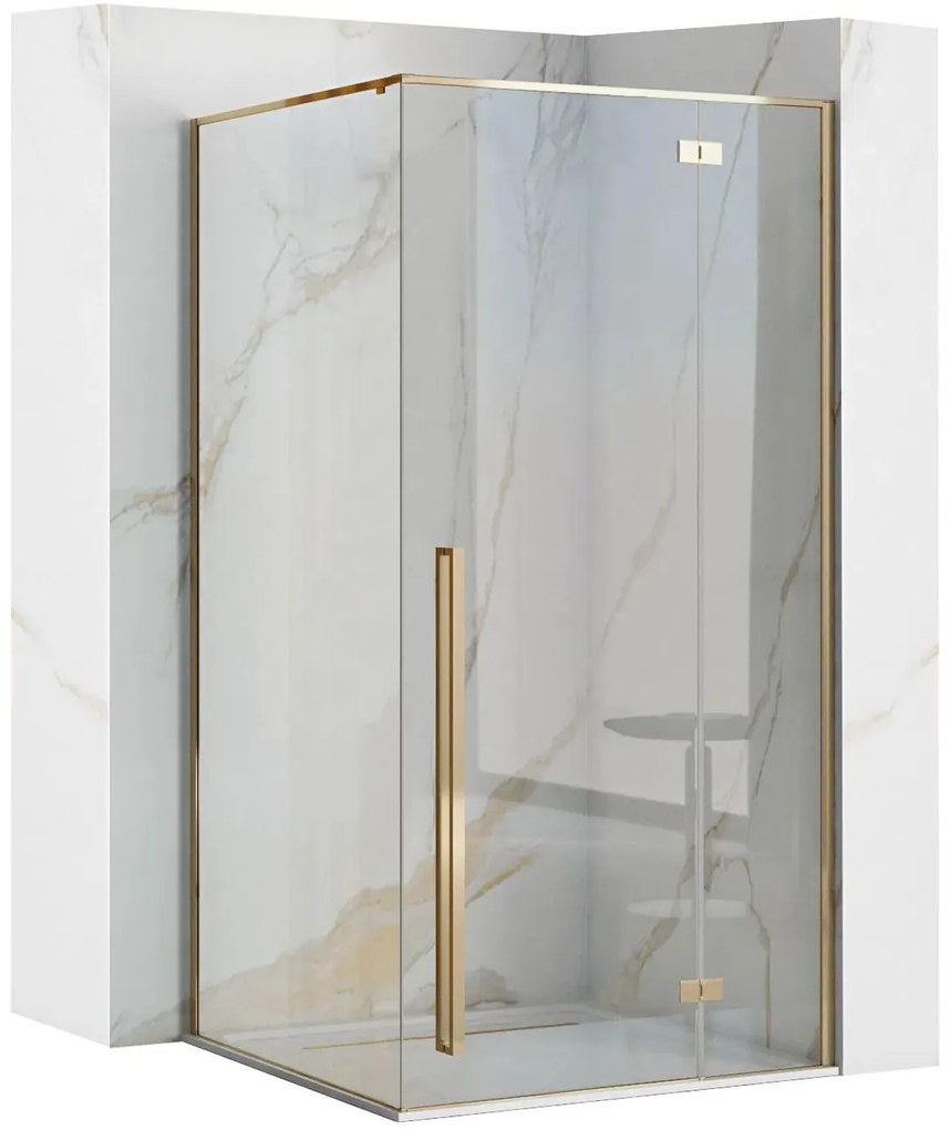 Rea Fargo box doccia 100x80 cm rettangolare oro lucida/vetro trasparente REA-K4907
