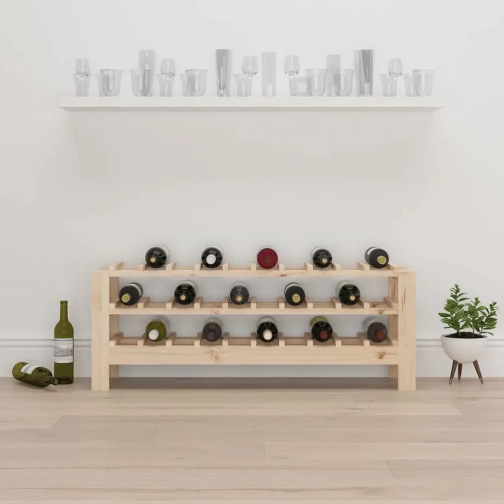 Portavini 109,5x30x42 cm in legno massello di pino