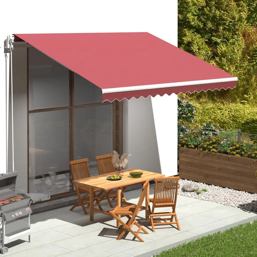 Tessuto Di Ricambio Per Tenda Da Sole Rosso Borgogna 4x3,5 M /