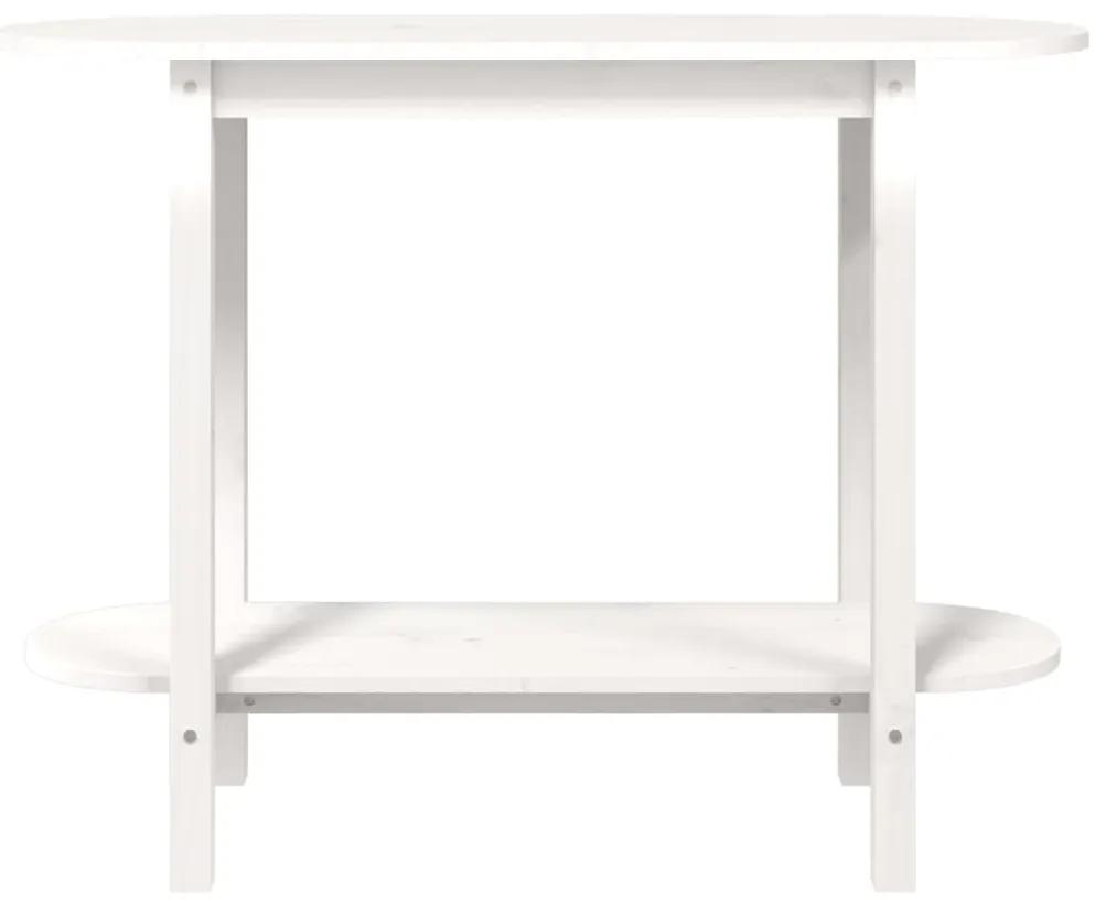 Tavolo consolle bianco 110x40x80 cm in legno massello di pino
