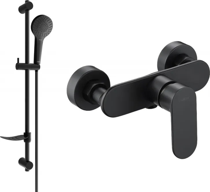 Mexen Milo DF05 rubinetto doccia con set doccia, nero - 7134R05-70