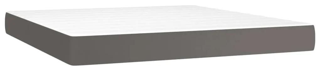 Giroletto a molle con materasso grigio 160x200 cm in similpelle