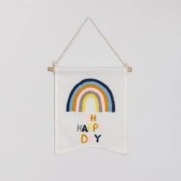 Arazzo Da Parete In Cotone Per Bambini Happy Day Multicolore - Sklum