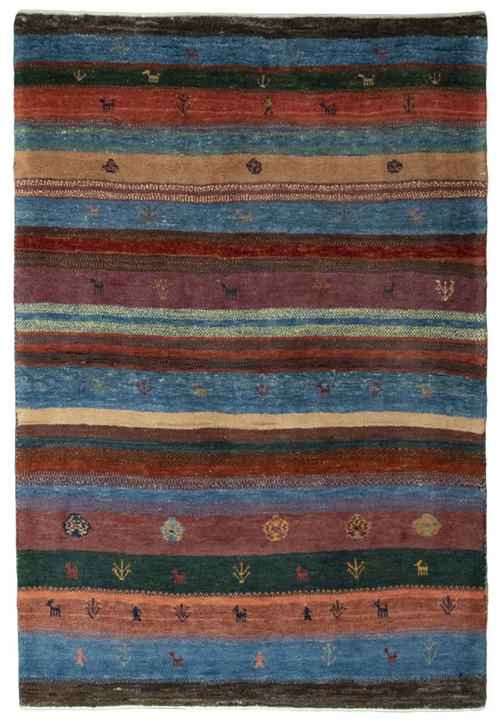 Gabbeh Tappeto 100x150 (Iran) Annodato A Mano