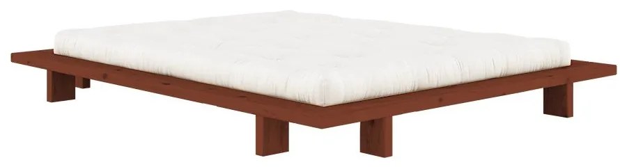 Letto matrimoniale color terracotta in pino massiccio senza testiera con rete inclusa 160x200 cm Japan – Karup Design