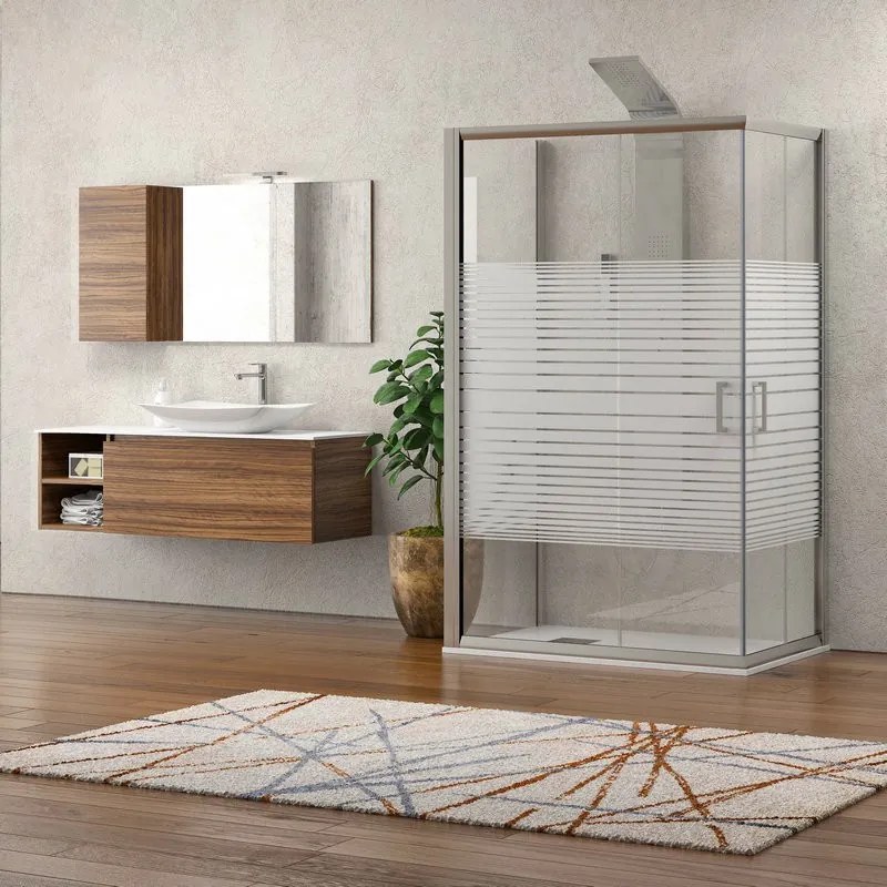 Cabina doccia 3 lati 80x120x80 altezza 180 vetro serigrafato K410 - KAMALU