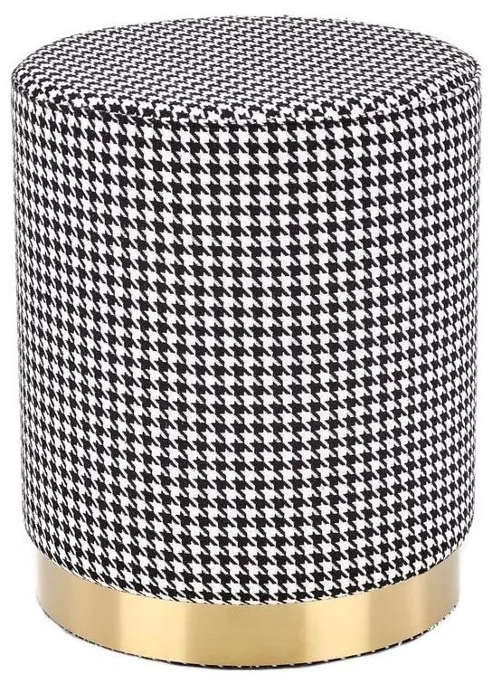 Pouf ARUNA pr. 36 cm bianco/nero/oro