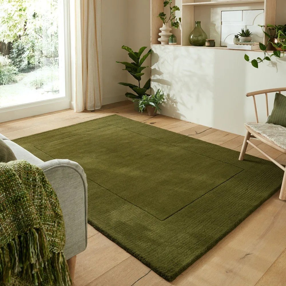 Tappeto in lana verde 200x290 cm - Flair Rugs