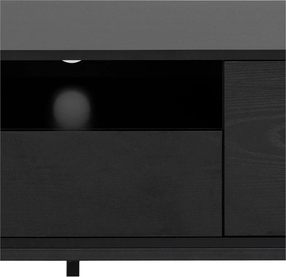 Mobile TV nero effetto frassino 140x45 cm Seaford - Actona