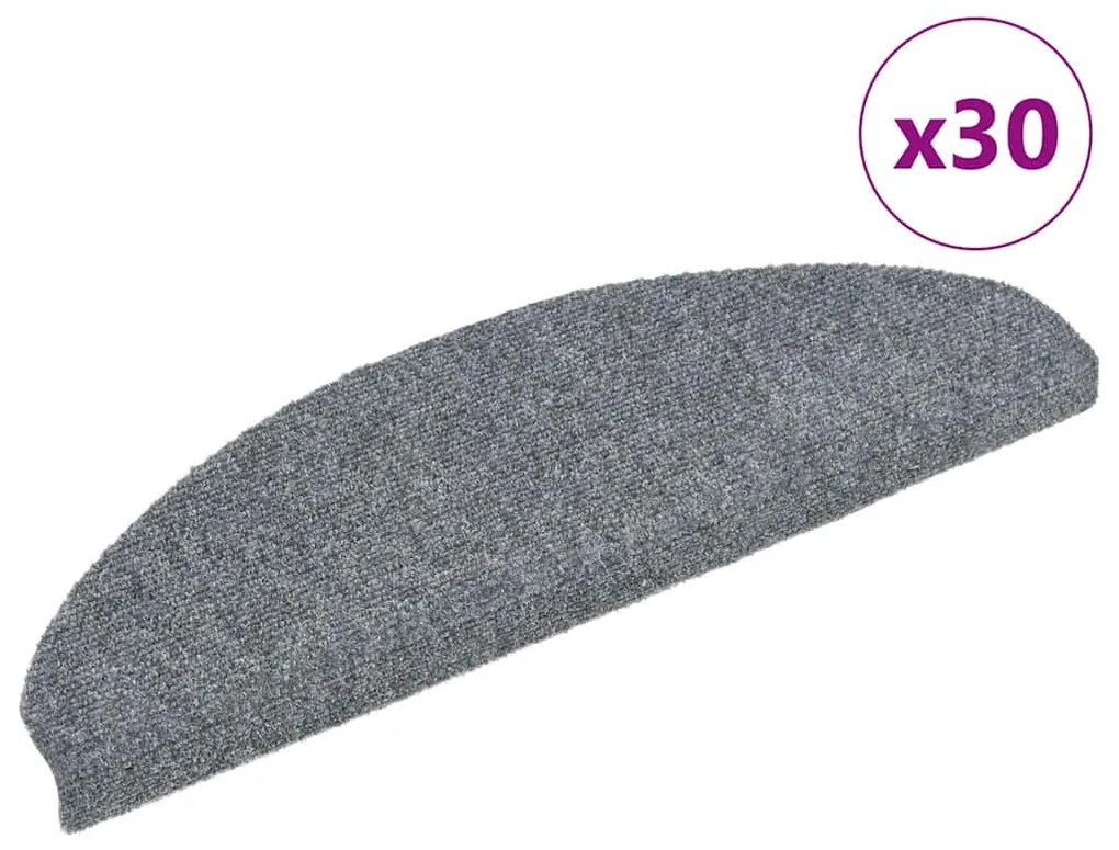 Tappetini Autoadesivi Per Scale 30 Pz Grigio Chiaro 65x21x4 Cm /