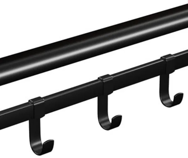 Appendiabiti a parete con ripiano NATE marrone/nero