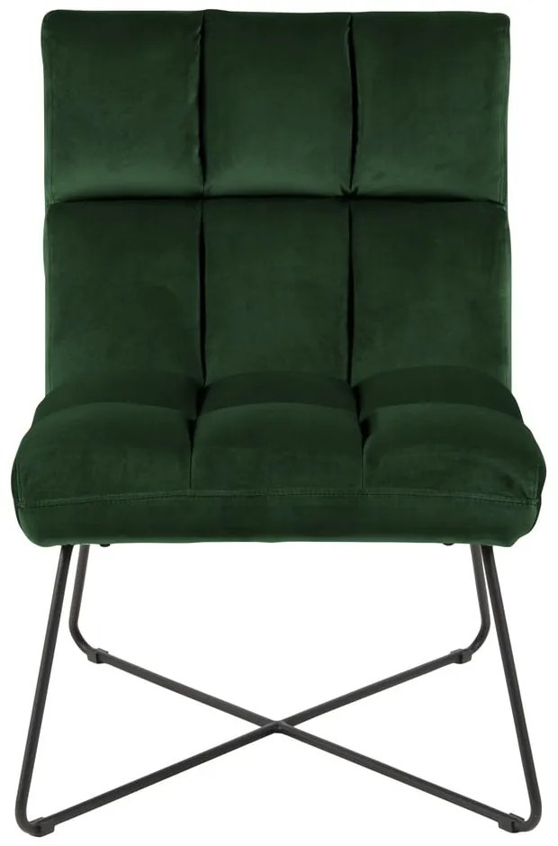 Poltrona verde con rivestimento in velluto Alba – Actona