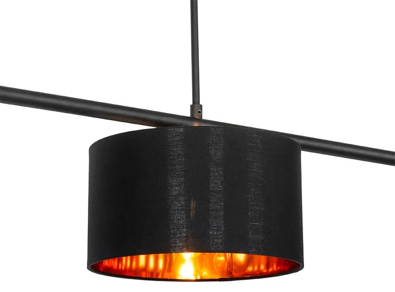 Lampada a sospensione moderna nera con oro 125 cm 3 luci - VT 3