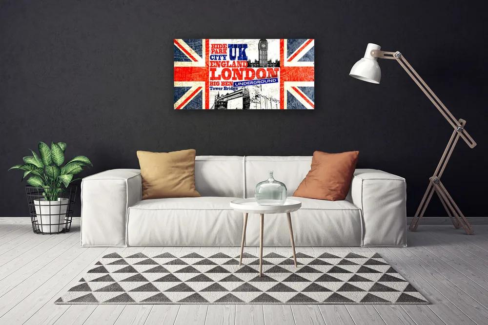 Quadro su tela Bandiera di Londra Art 100x50 cm