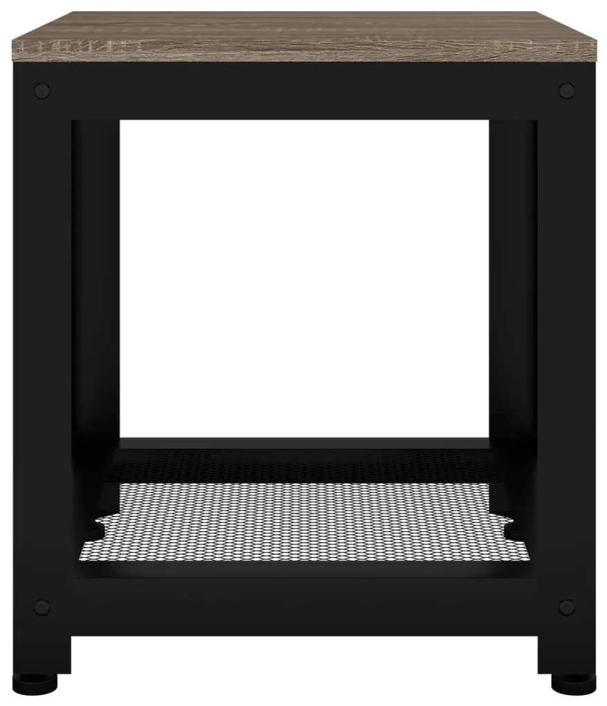 Tavolino grigio e nero 40x40x45 cm mdf e ferro