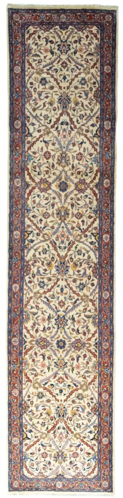 Sarouk Tappeto persiano 380 x 90 Beige (Iran) Annodato A Mano