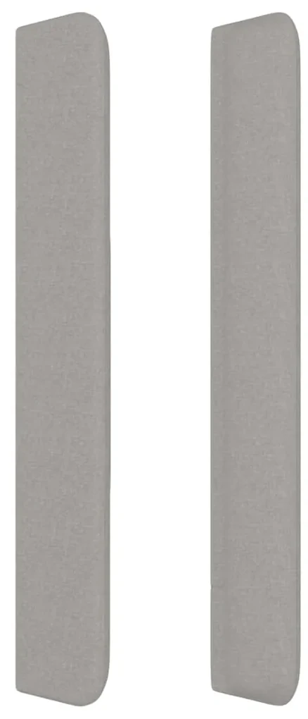 Testiera ad orecchio grigio chiaro 147x16x118/128 cm in tessuto